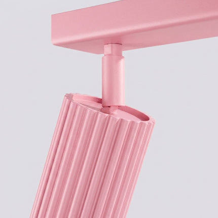 Plafonnier Oslo barre 2 spots orientables 30 cm rose poudré, détail de la fixation