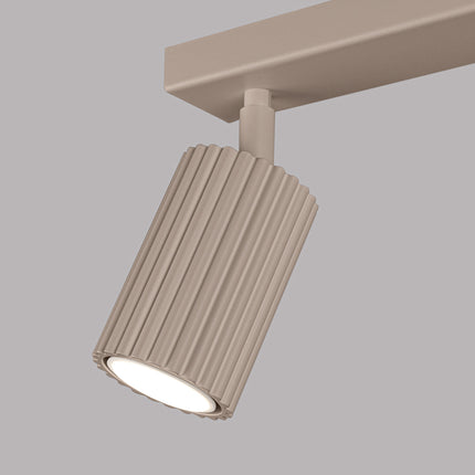 Plafonnier Oslo barre 2 spots orientables 30 cm taupe, packshot de trois quarts