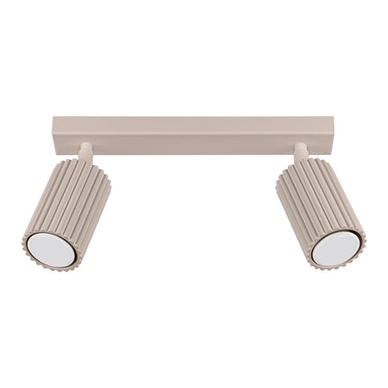 Plafonnier Oslo barre 2 spots orientables 30 cm taupe, packshot sur fond blanc