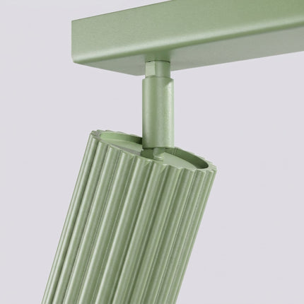 Plafonnier Oslo barre 2 spots orientables 30 cm vert sauge, détail de la fixation