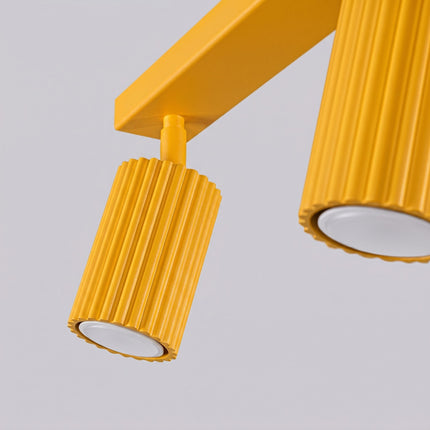 Plafonnier Oslo barre 3 spots orientables 45 cm jaune ambré, vue de détail