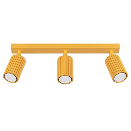 Plafonnier Oslo barre 3 spots orientables 45 cm jaune ambré, packshot sur fond blanc