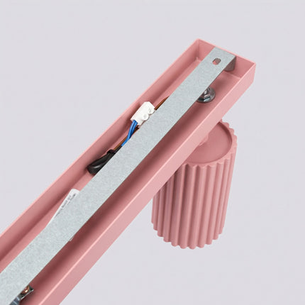 Plafonnier Oslo barre 3 spots orientables 45 cm rose poudré, vue de détail