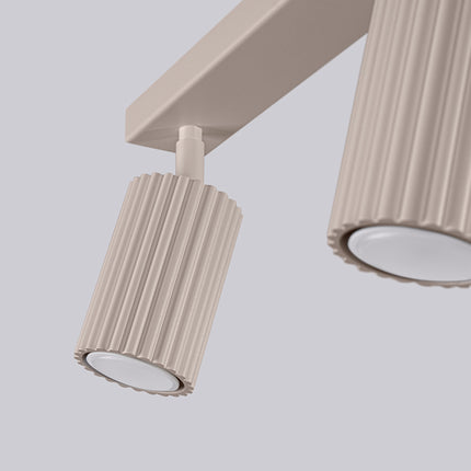 Plafonnier Oslo Barre 3 Spots Orientables 45 cm en Aluminium Taupe, vue de détail