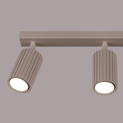 Plafonnier Oslo Barre 3 Spots Orientables 45 cm en Aluminium Taupe, packshot de trois quarts