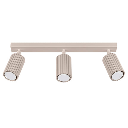 Plafonnier Oslo Barre 3 Spots Orientables 45 cm en Aluminium Taupe, packshot sur fond blanc