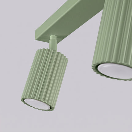 Plafonnier Oslo barre 3 spots orientables 45 cm vert sauge, vue de détail