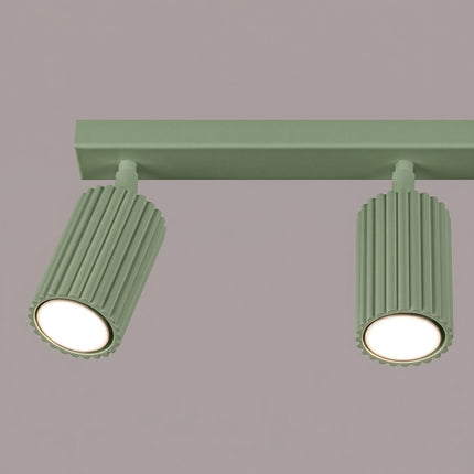 Plafonnier Oslo barre 3 spots orientables 45 cm vert sauge, packshot de trois quarts