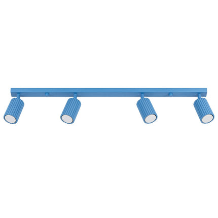 Plafonnier Oslo barre 4 spots orientables 81 cm bleu azur, packshot sur fond blanc
