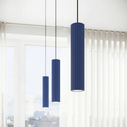 Plafonnier Oslo Barre 4 Spots Orientables 81 cm en Aluminium Bleu Outremer, mise en situation 3