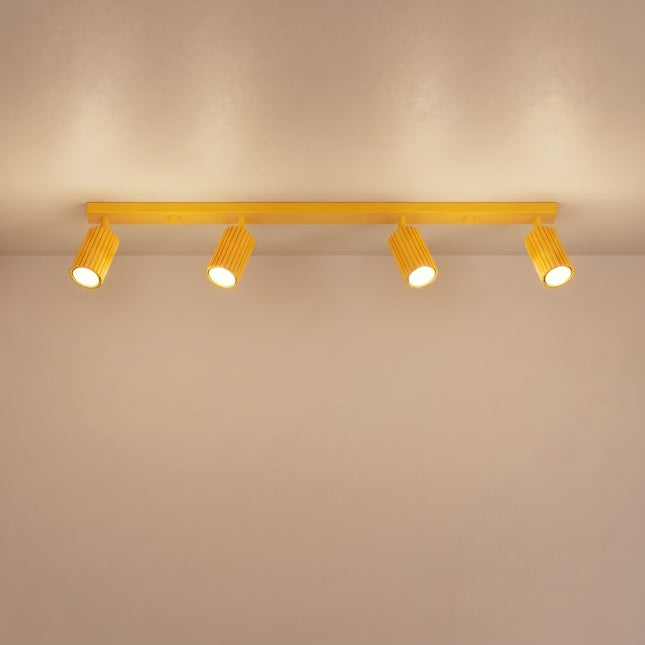 Oslo Bar ceiling light 4 adjustable spotlights 81 cm in amber yellow aluminum, light on