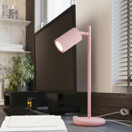 Plafonnier Oslo Barre 4 Spots Orientables 81 cm en Aluminium Rose Poudré, mise en situation 3
