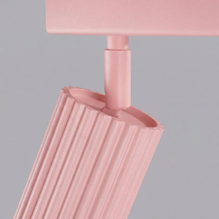 Plafonnier Oslo Barre 4 Spots Orientables 81 cm en Aluminium Rose Poudré, détail de la finition