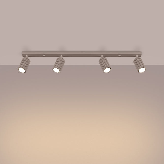 Oslo Bar ceiling light 4 adjustable spotlights 81 cm in taupe aluminum, light on