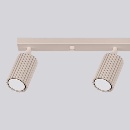 Plafonnier Oslo Barre 4 Spots Orientables 81 cm en Aluminium Taupe, vue de détail