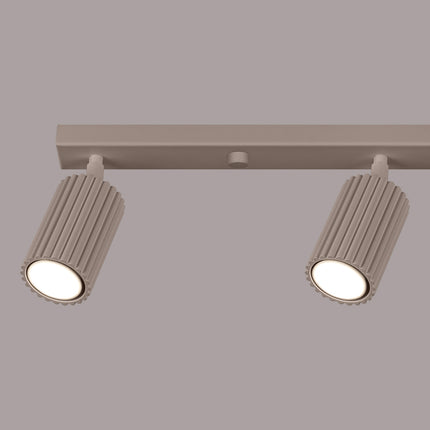 Plafonnier Oslo Barre 4 Spots Orientables 81 cm en Aluminium Taupe, packshot de trois quarts