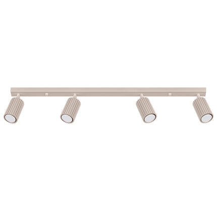 Plafonnier Oslo Barre 4 Spots Orientables 81 cm en Aluminium Taupe, packshot sur fond blanc