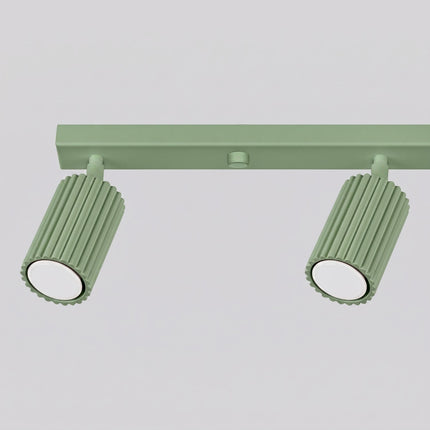 Plafonnier Oslo Barre 4 Spots Orientables 81 cm en Aluminium Vert Sauge, vue de détail