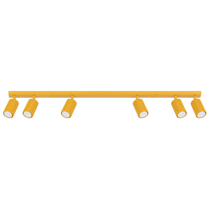 Plafonnier Oslo barre 6 spots orientables 117 cm jaune ambré, packshot sur fond blanc