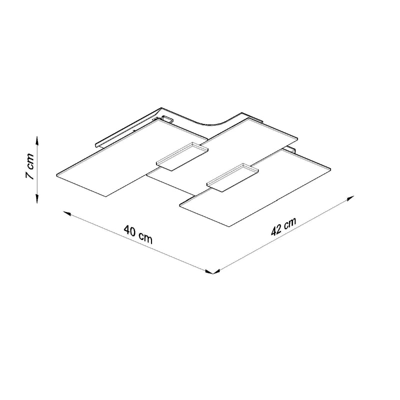 Dimensions Geometric Panels White Ceiling Light