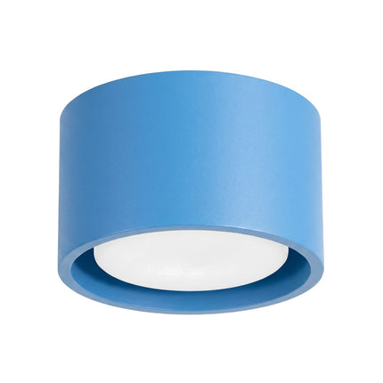 Plafonnier Pastille bleu azur, packshot sur fond blanc