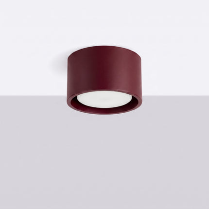 Plafonnier Pastille bordeaux, vue en situation