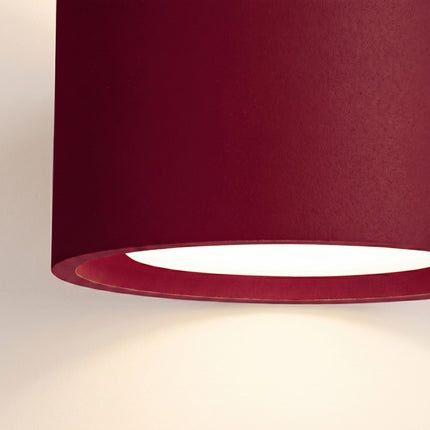 Plafonnier Pastille bordeaux, vue de détail