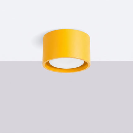 Plafonnier Pastille jaune ambré, vue en situation