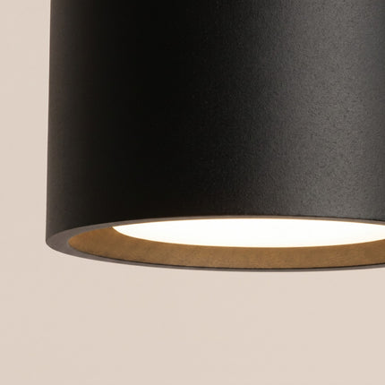 Plafonnier Pastille noir, vue de détail