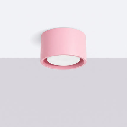Plafonnier Pastille rose poudré, vue en situation