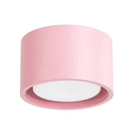 Plafonnier Pastille rose poudré, packshot sur fond blanc