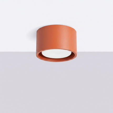 Plafonnier Pastille rouge ocre, vue en situation