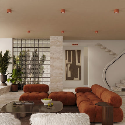 Plafonnier Pastille rouge ocre, vue d'ambiance