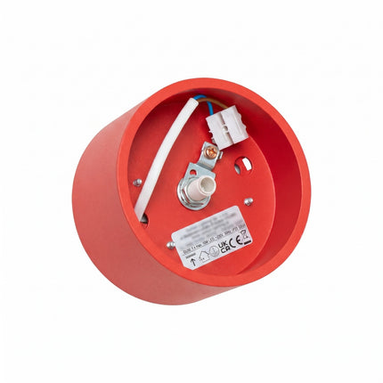 Plafonnier Pastille rouge vif, détail de la finition