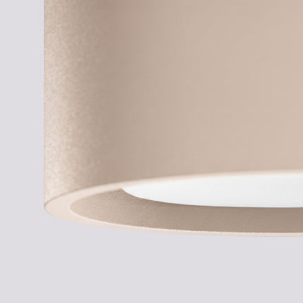 Plafonnier Pastille taupe, packshot de trois quarts