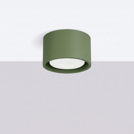 Plafonnier Pastille vert olive, vue en situation