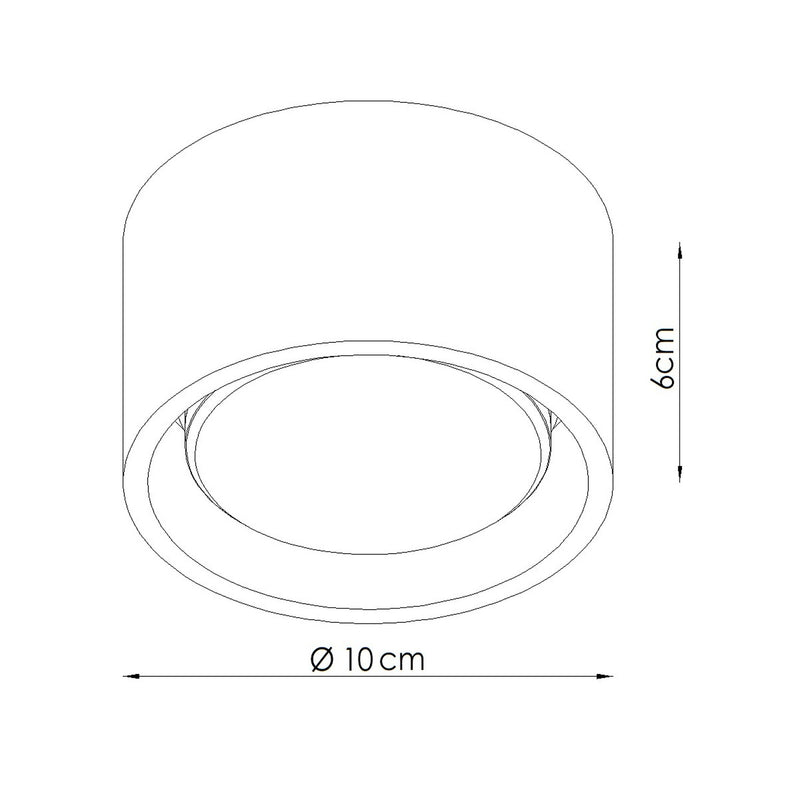 Dimensions Plafonnier Pastille en Aluminium Vert Olive (GX53)