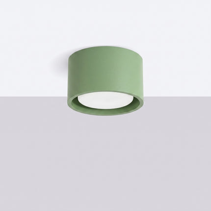 Plafonnier Pastille vert sauge, vue en situation