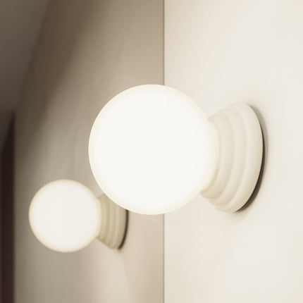 plafonnier perle céramique beige ip44, intérieur contemporain