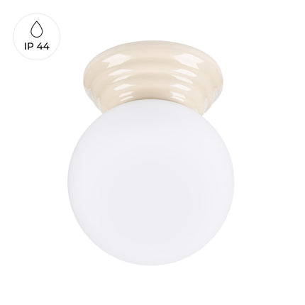 plafonnier perle céramique beige ip44, vue produit