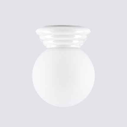 plafonnier perle céramique blanc ip44, détail de la matière