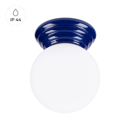 plafonnier perle céramique bleu outremer ip44, vue produit