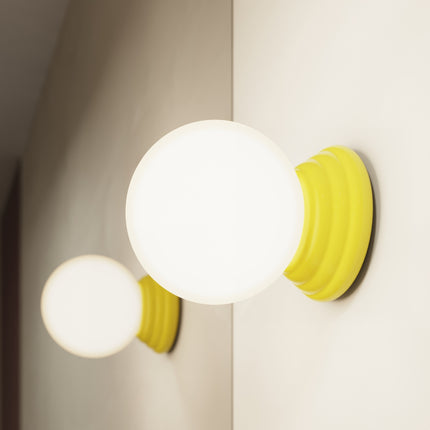 plafonnier perle céramique jaune ambré ip44, intérieur contemporain