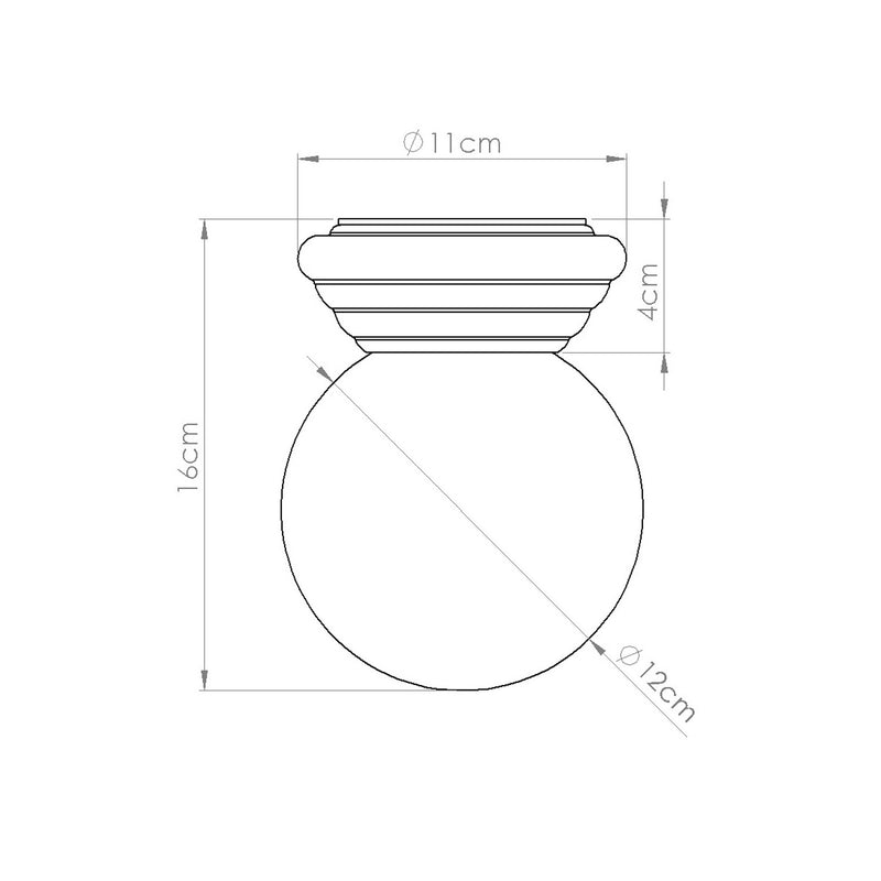 Dimensions Plafonnier Perle Céramique Orange IP44