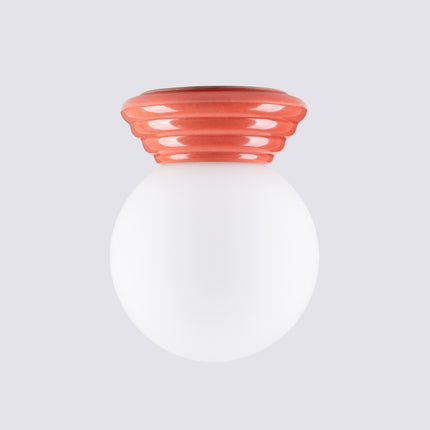 plafonnier perle céramique pêche ip44, détail de la matière
