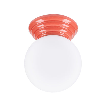 plafonnier perle céramique pêche ip44, packshot sur fond blanc