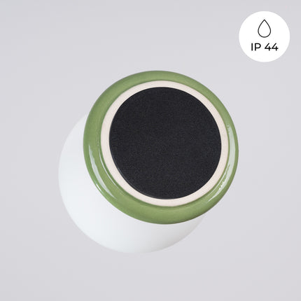plafonnier perle céramique vert olive ip44, mécanisme de montage