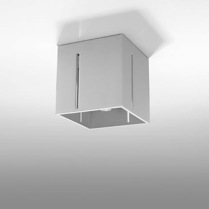 Plafonnier Pixar gris en aluminium dans un salon contemporain