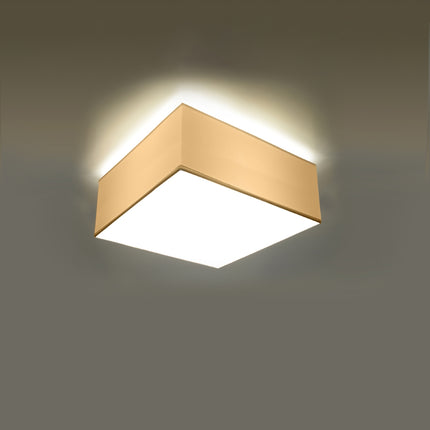 Plafonnier Plateforme carré 25 blanc au-dessus d'une table de salle à manger