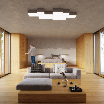 Plafonnier Plateforme carré 25 gris vu sous un angle